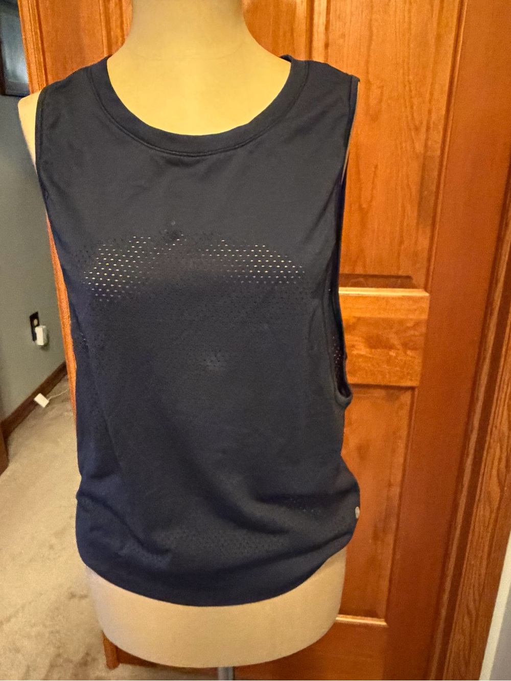 lululemon athletica Navy Perforated Muscle Tank
